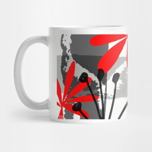 Red, Grey and Black Abstract Mug